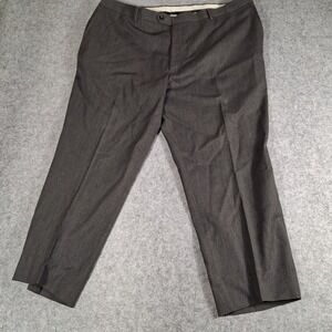Joseph & Feiss Dress Pants Men 42 Gray 100% Wool Flat Front Professional Trouser